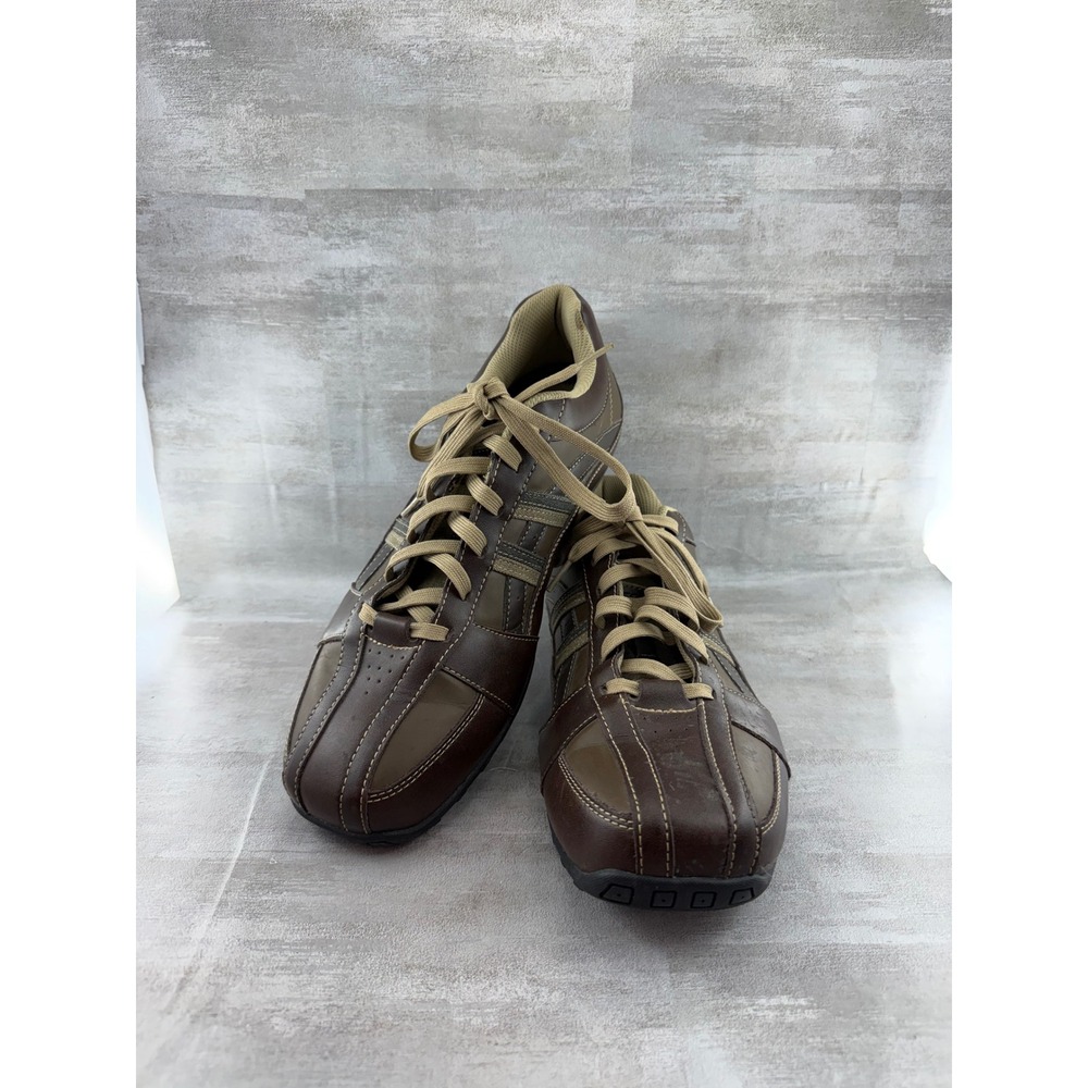 Skechers Men 61751S Brown Leather Synthetic Casual Oxford Sneakers Size 12
